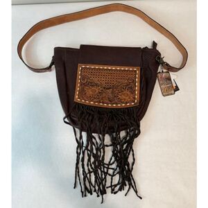 NWT American Darling Fringe Leather Handbag Purse with Concealed Carry P…